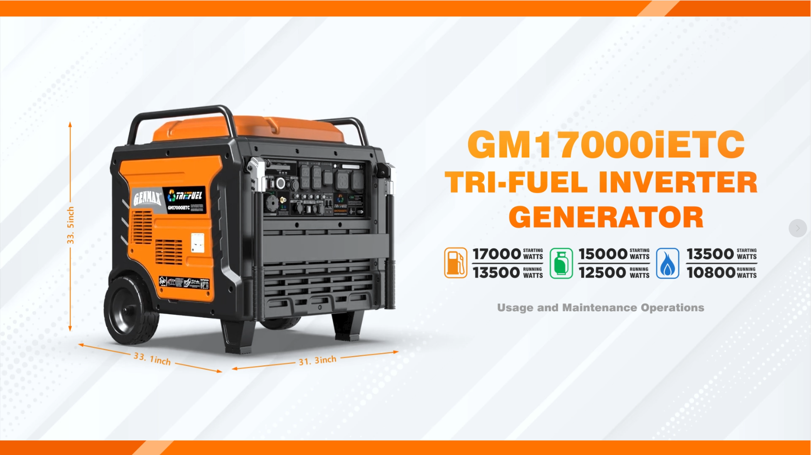 Amazon.com: GENMAX 17000w Peak Tri-Fuel Inverter Generator